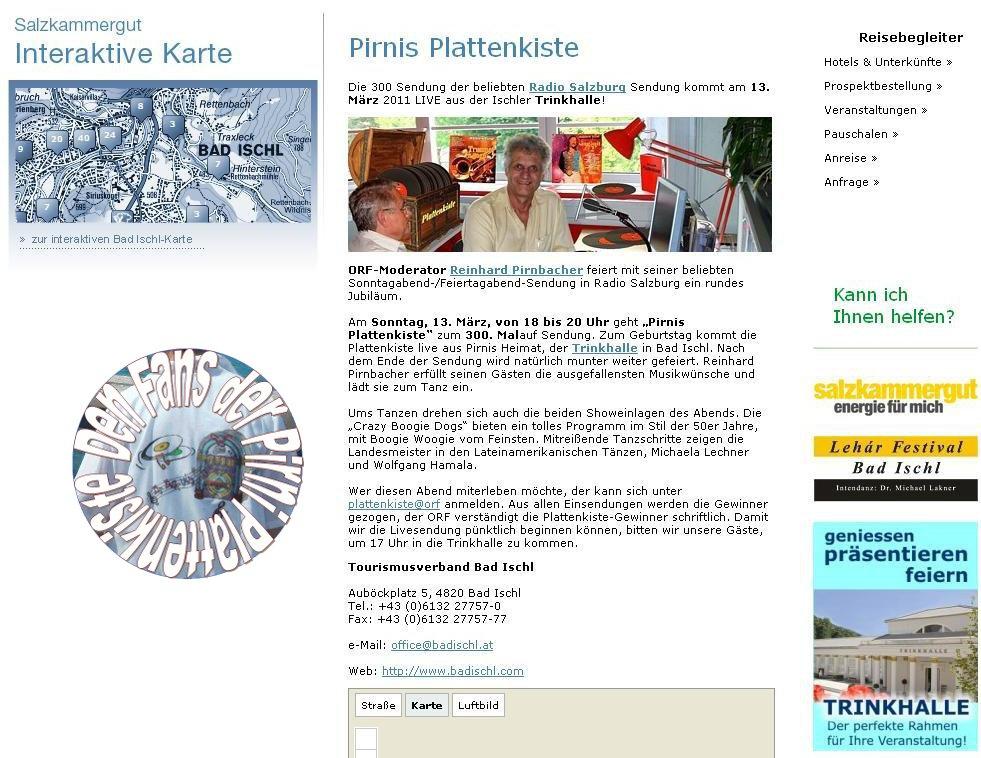 Ank�ndigung der 300. Sendung von Pirnis Plattenkiste